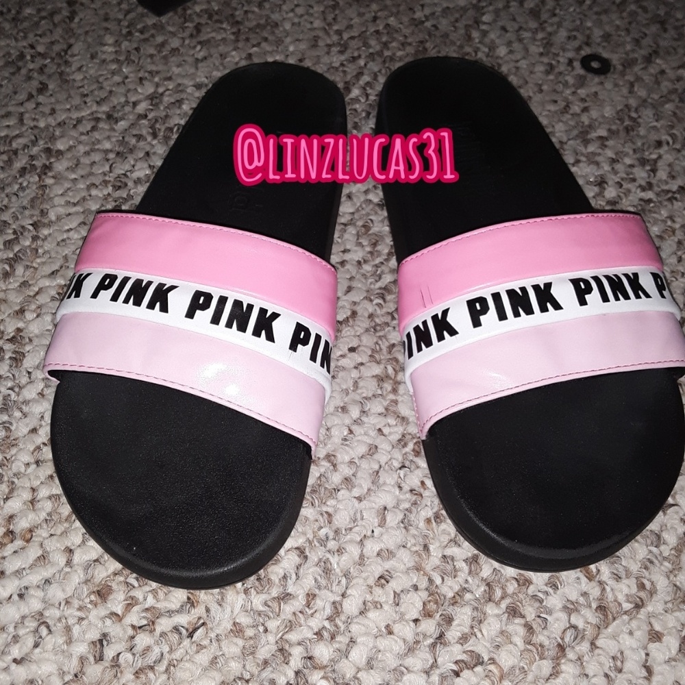 PINK VICTORIA SECRET SzL slides, EUC